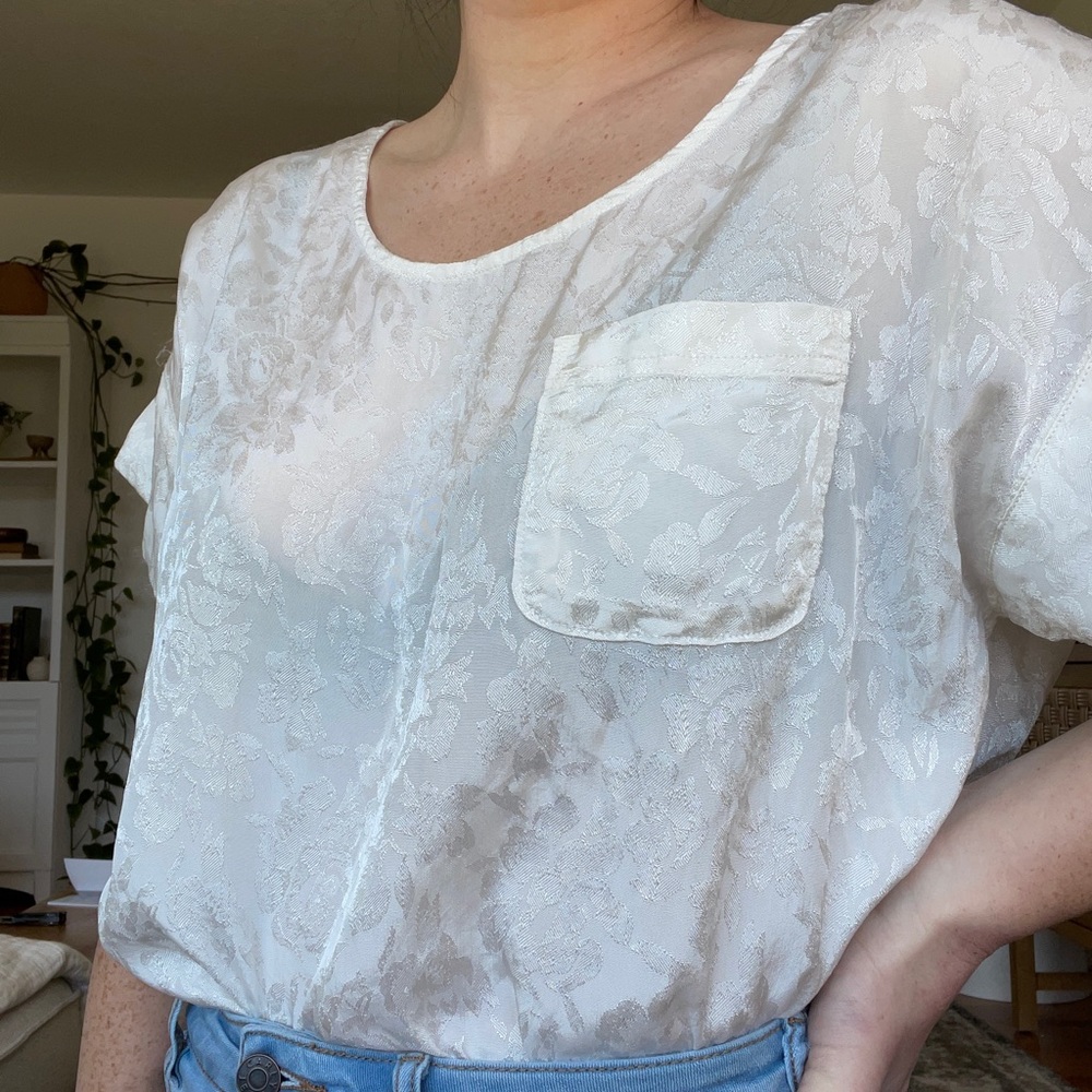 Anthropology Silky Floral Top